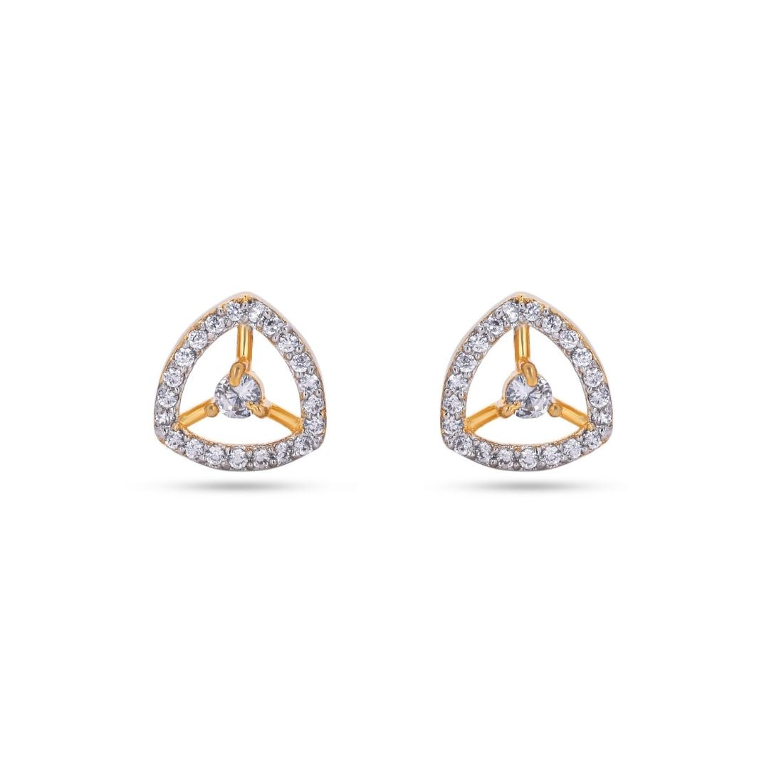 Belaci AD Gold Triangle Diamond Studs for Women