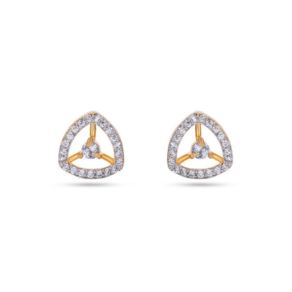 Belaci AD Gold Triangle Diamond Studs for Women