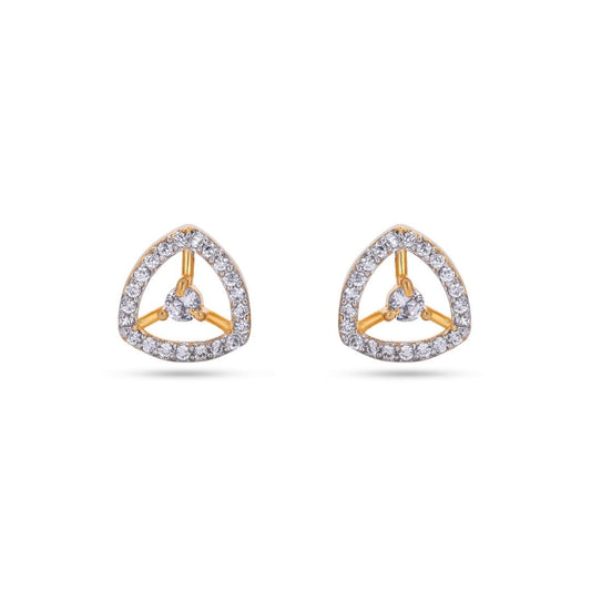 Belaci AD Gold Triangle Diamond Studs for Women