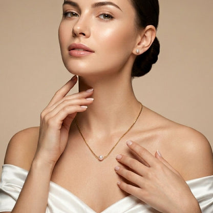 Pendant Necklace with Matching Studs (Combo Set)