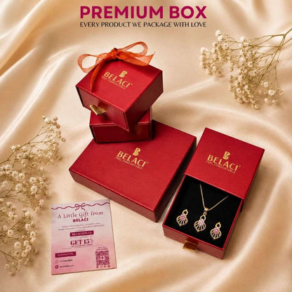 Pink Bloom Gold Finish Wedding Jewellery Pendant Set
