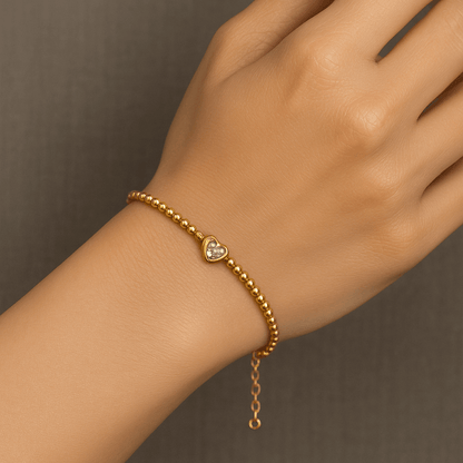 Diamond Bracelet for Women on a reflective surface with a blurred background