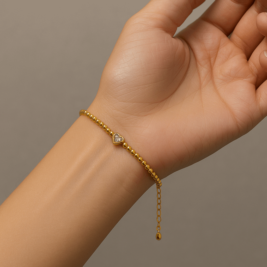 Diamond Bracelet for Women on a reflective surface with a blurred background