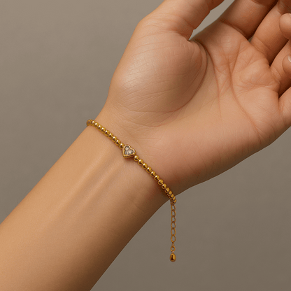 Diamond Bracelet for Women on a reflective surface with a blurred background