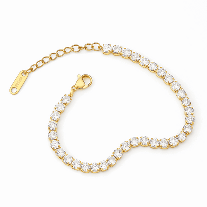Diamond Bracelet for Women on a reflective surface with a blurred background