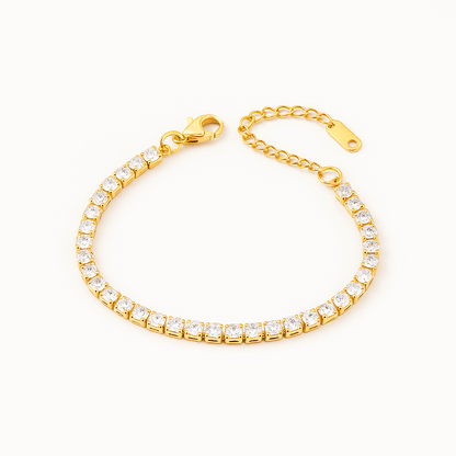 Diamond Bracelet for Women on a reflective surface with a blurred background