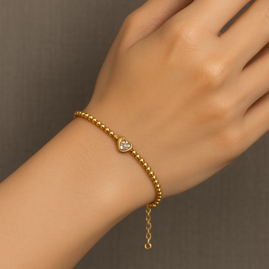 Diamond Bracelet for Women on a reflective surface with a blurred background