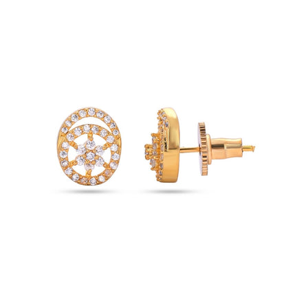 Belaci AD Gold Circular Diamond Studs for Women