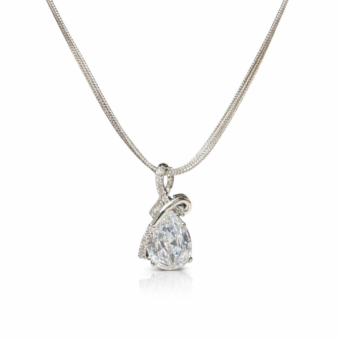 Teardrop Pendant Necklace with Matching Earrings