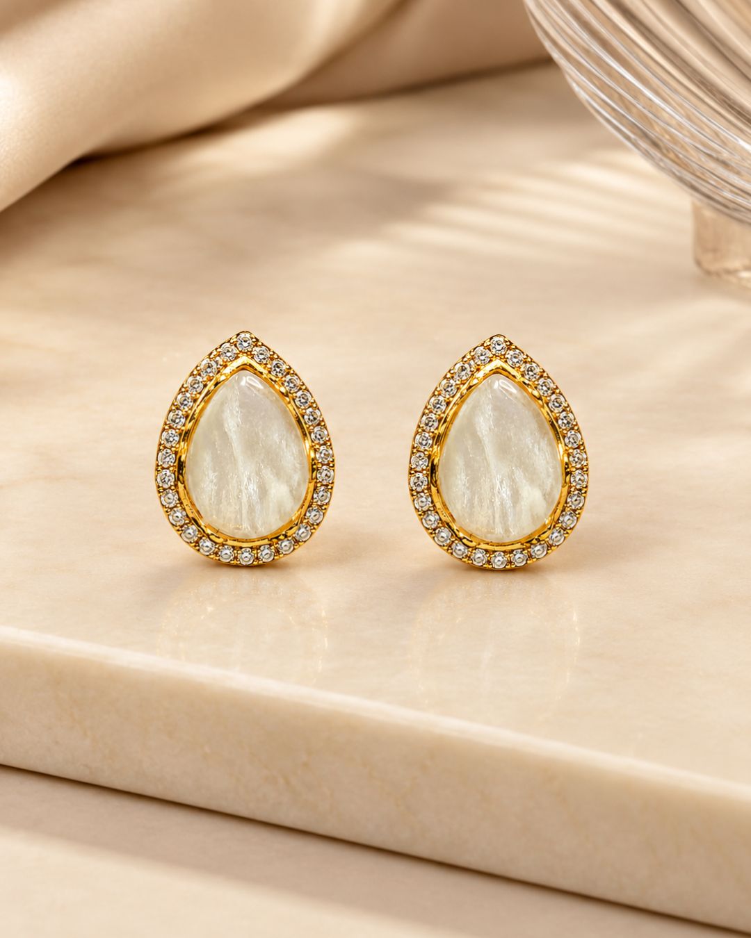 Sabyasachi inspired Ivory Turkish Pota Earrings for Women