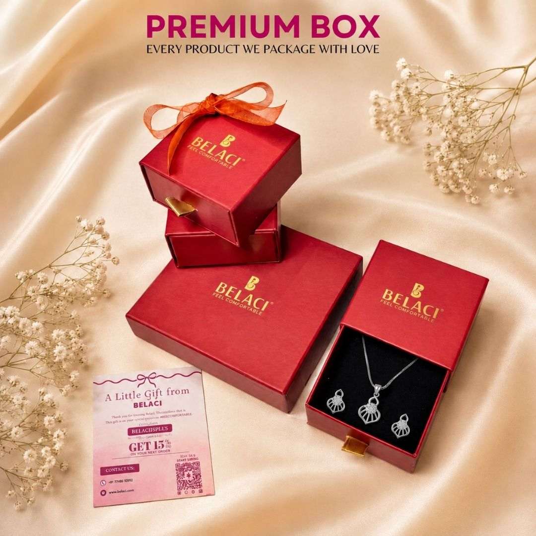 Teardrop Halo Silver Finish AD Pendant Set