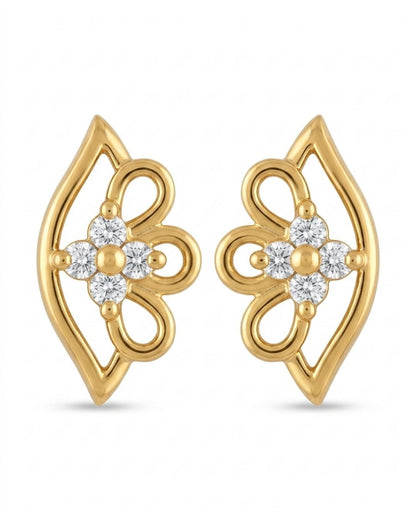 Gold Finish Petal Charm AD Pendant Set
