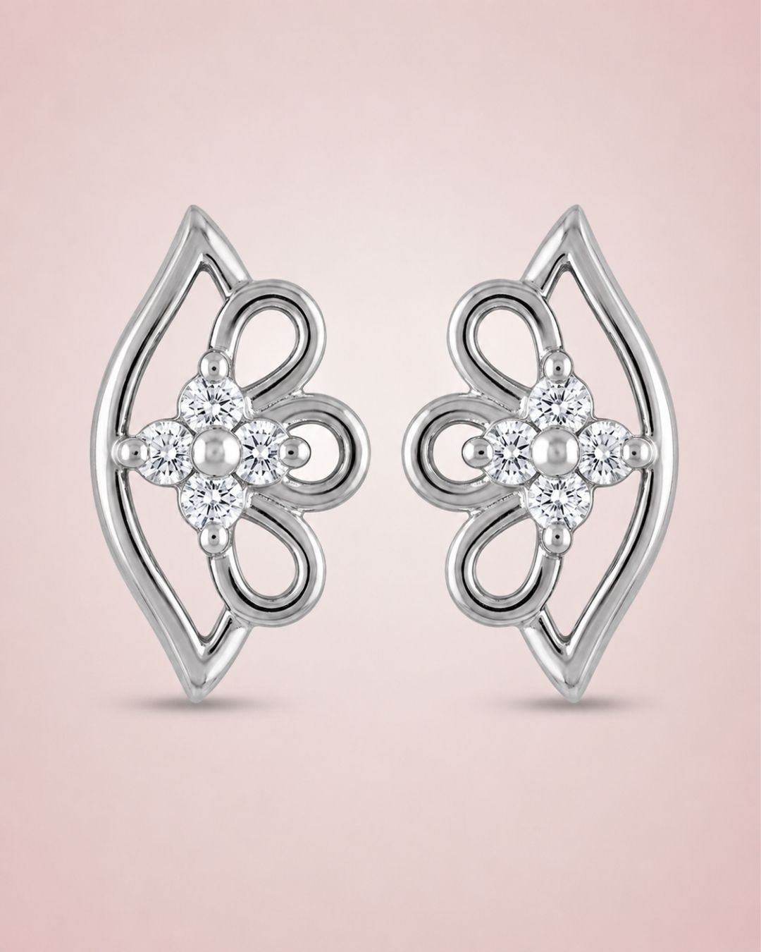 Silver Finish Petal Charm AD Pendant Set