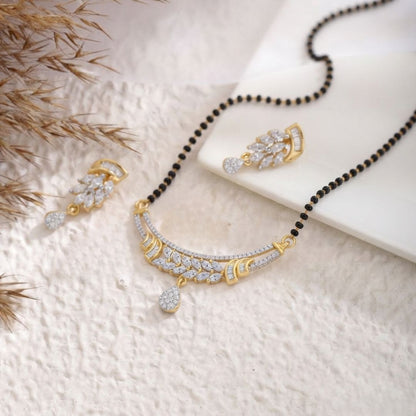 Designer American Diamond Gold Finish Daily Wear Mangalsutra