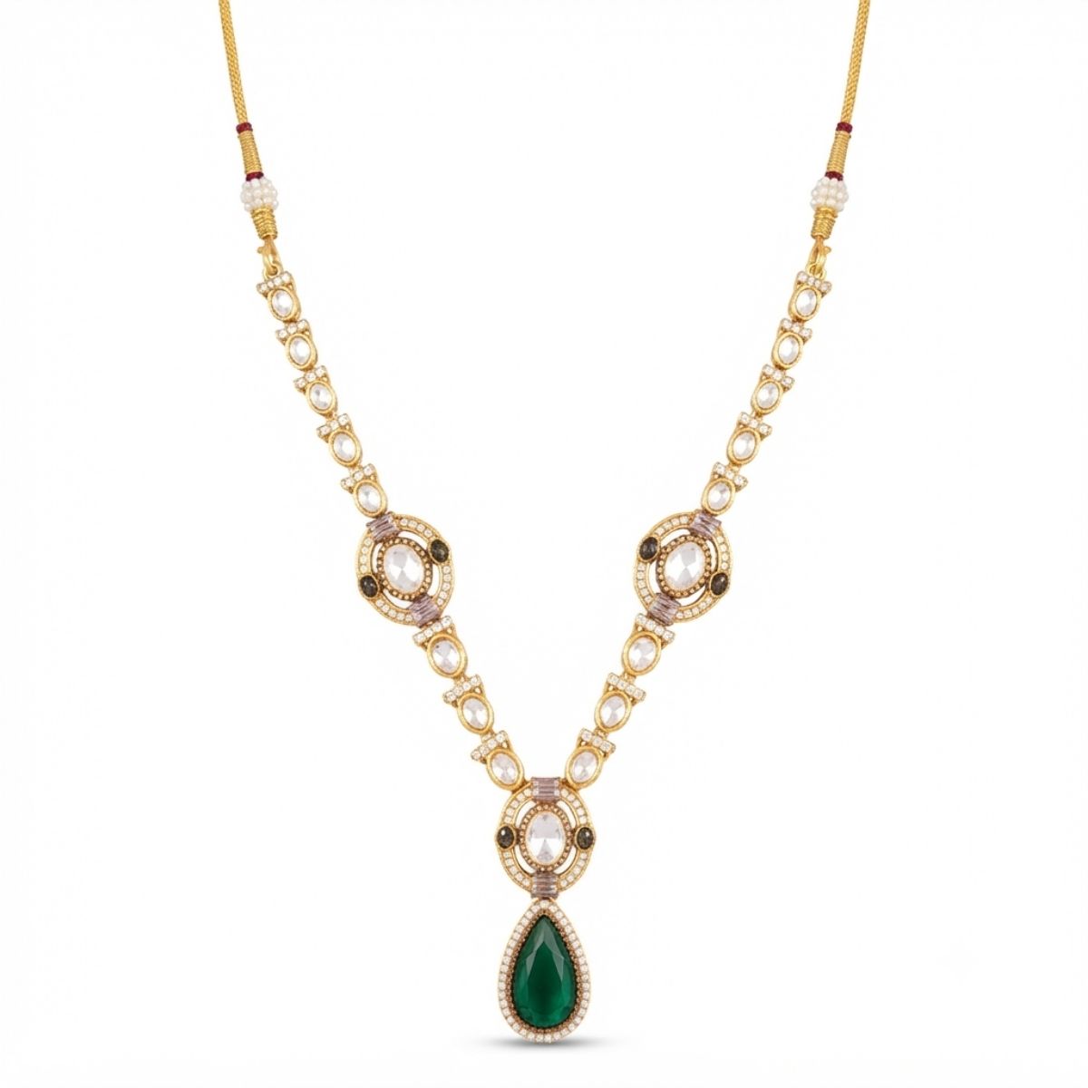 Signature Green Doublet Statement Necklace