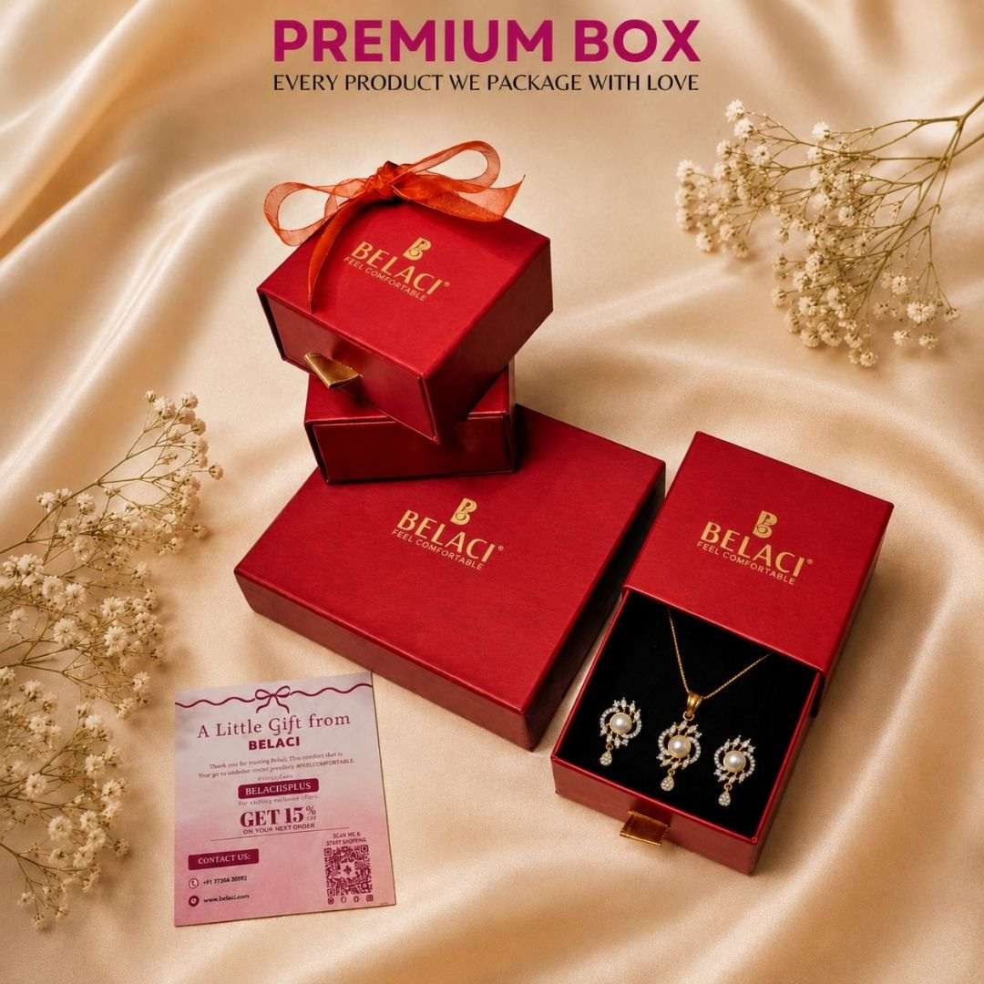 Pearl Halo Gold Finish Bridal Pendant Set