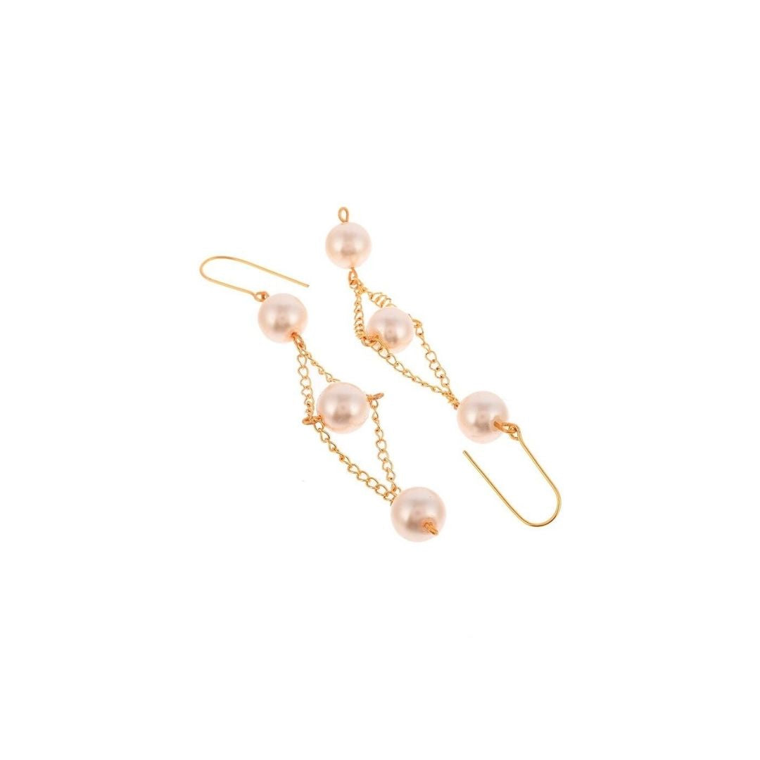 Anti Tarnish Handmade Diamond Frame Pearl Earrings for Women