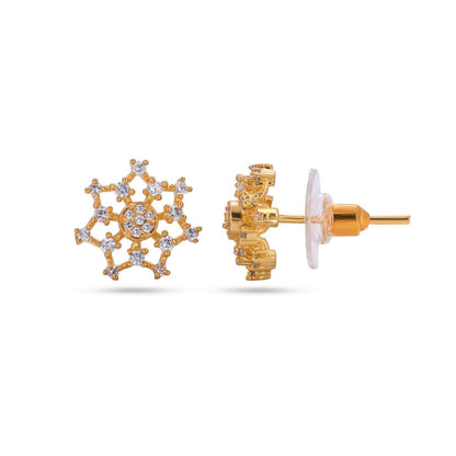 Belaci AD Gold Starburst Diamond Studs for Women