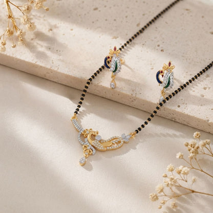 Twisted Floral Designer AD Mangalsutra