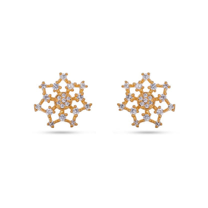 Belaci AD Gold Starburst Diamond Studs for Women