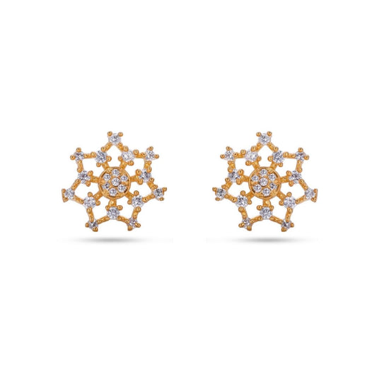 Belaci AD Gold Starburst Diamond Studs for Women
