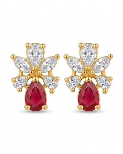 Ruby Bloom Gold Finish Wedding Jewellery Pendant Set