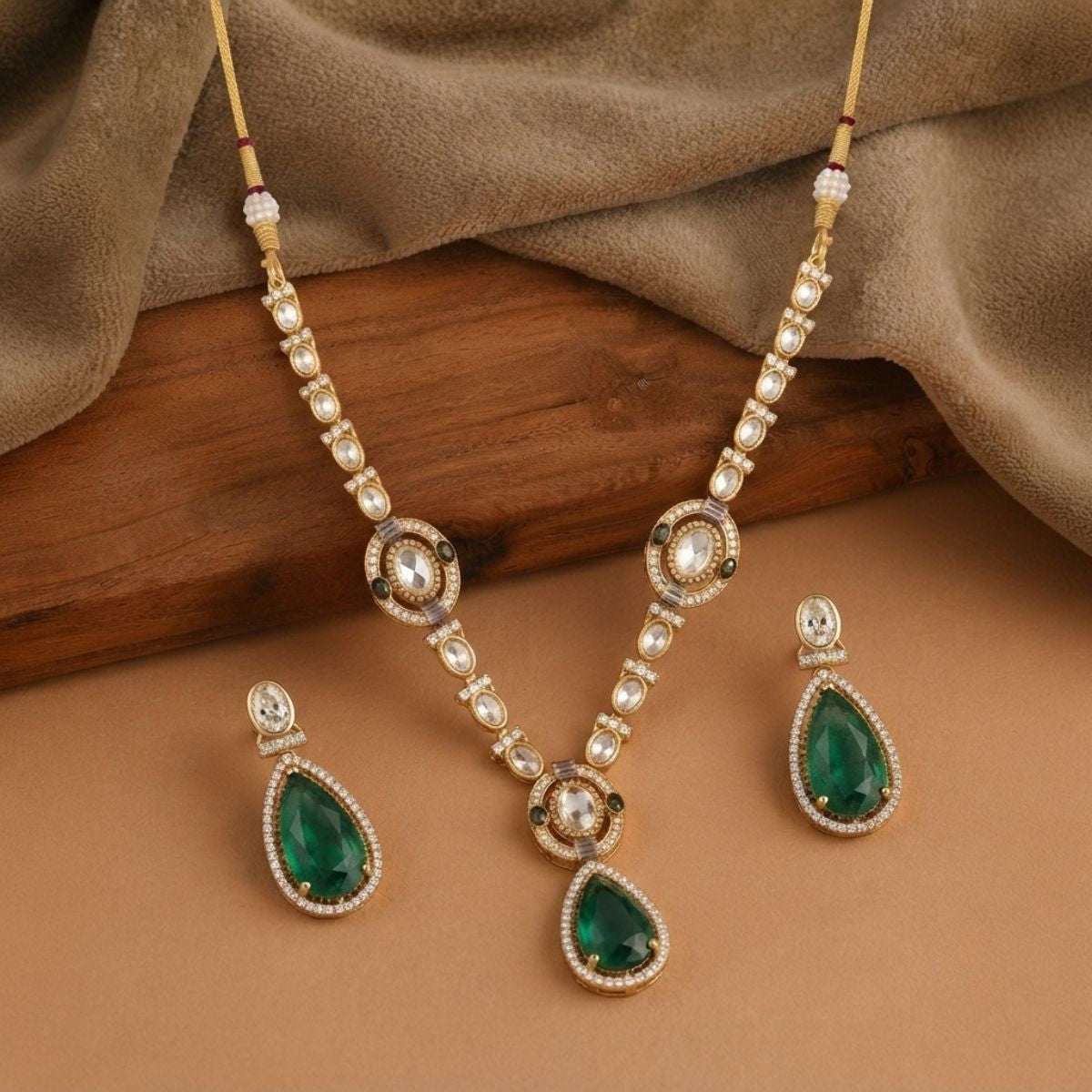 Signature Green Doublet Statement Necklace