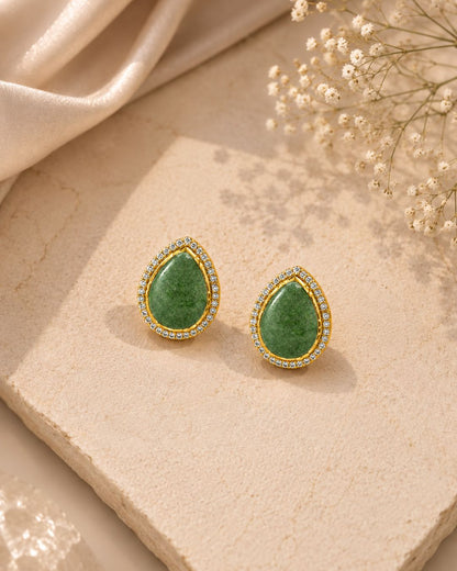 Sabyasachi inspired Green Turkish Pota Earrings for Women