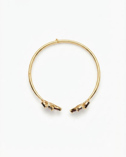Multicolour Leaf Motif Cuff Bracelet for Women