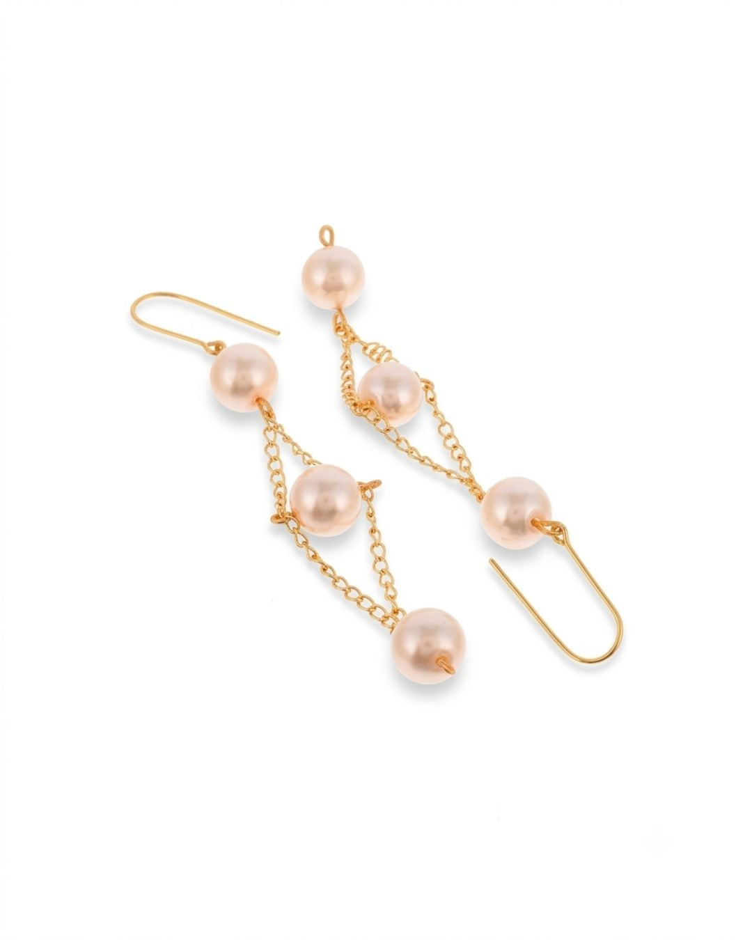 Anti Tarnish Handmade Diamond Frame Pearl Earrings for Women