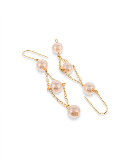 Anti Tarnish Handmade Diamond Frame Pearl Earrings for Women