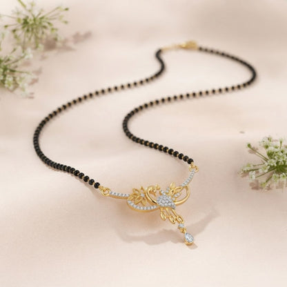 Elegant Floral American Diamond Mangalsutra Set