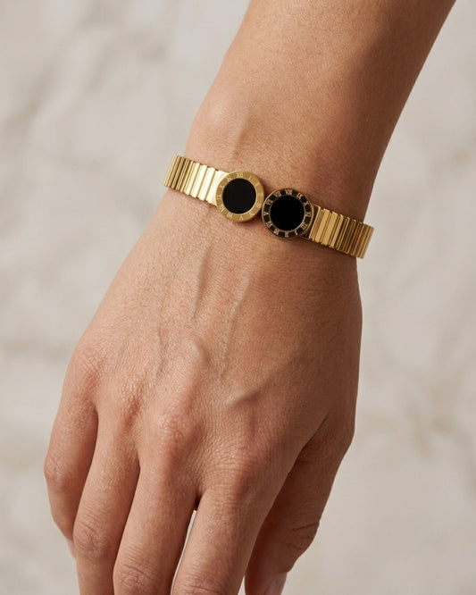 Sculptural Gold Plated Stainless Steel Bracelet