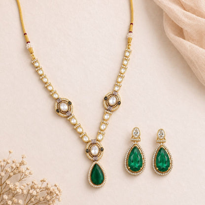Signature Green Doublet Statement Necklace