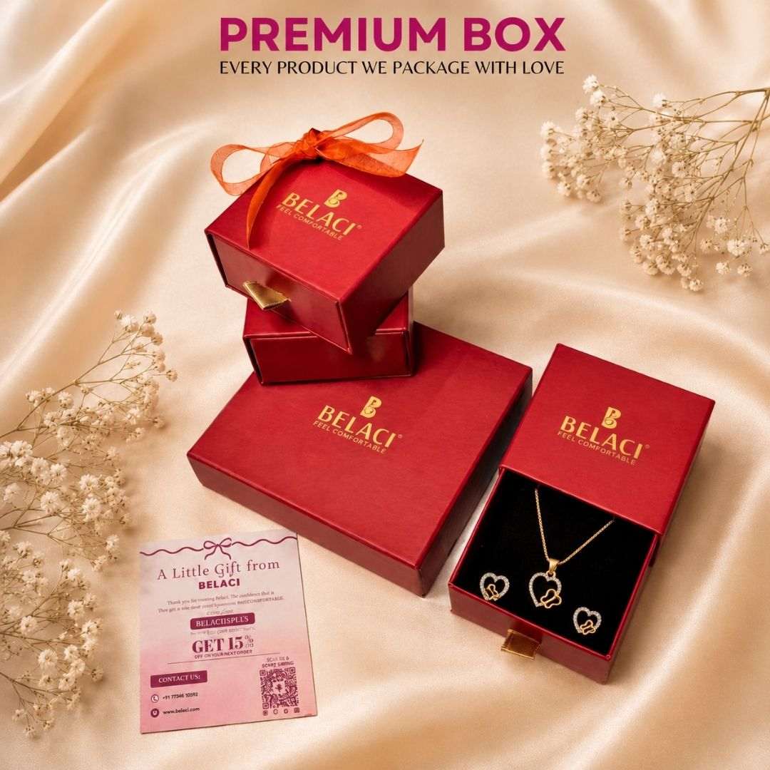 Heart & Butterfly Gold Finish AD Pendant Set