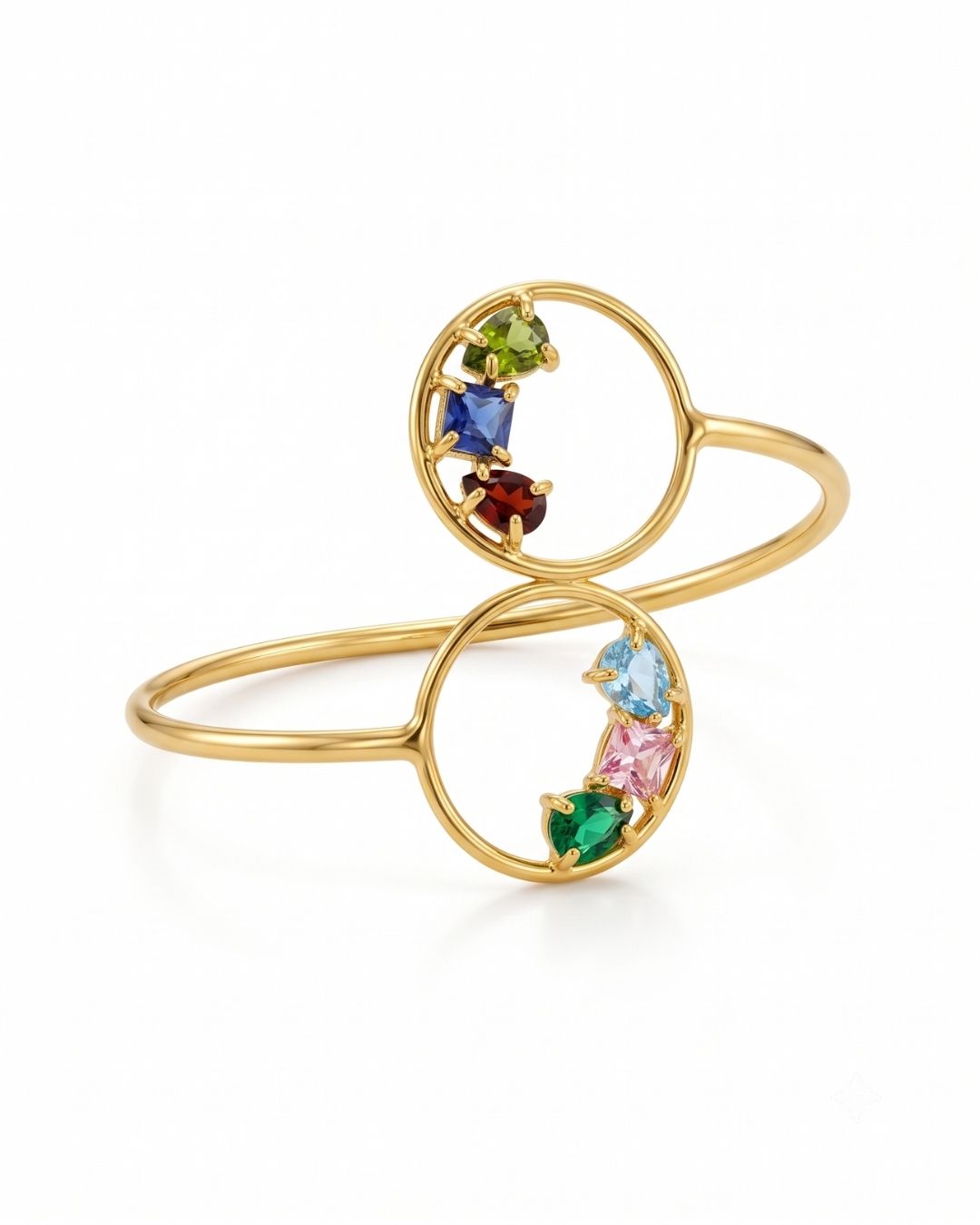Multicolour Circular Open Cuff Bracelet for Women