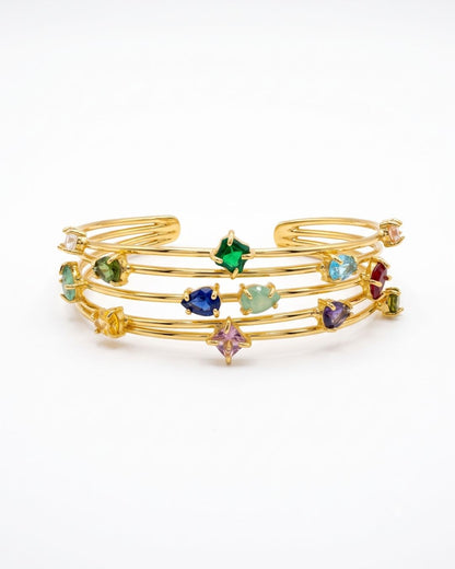Multicolour Layered Cuff Bracelet for Women
