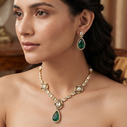 Signature Green Doublet Statement Necklace