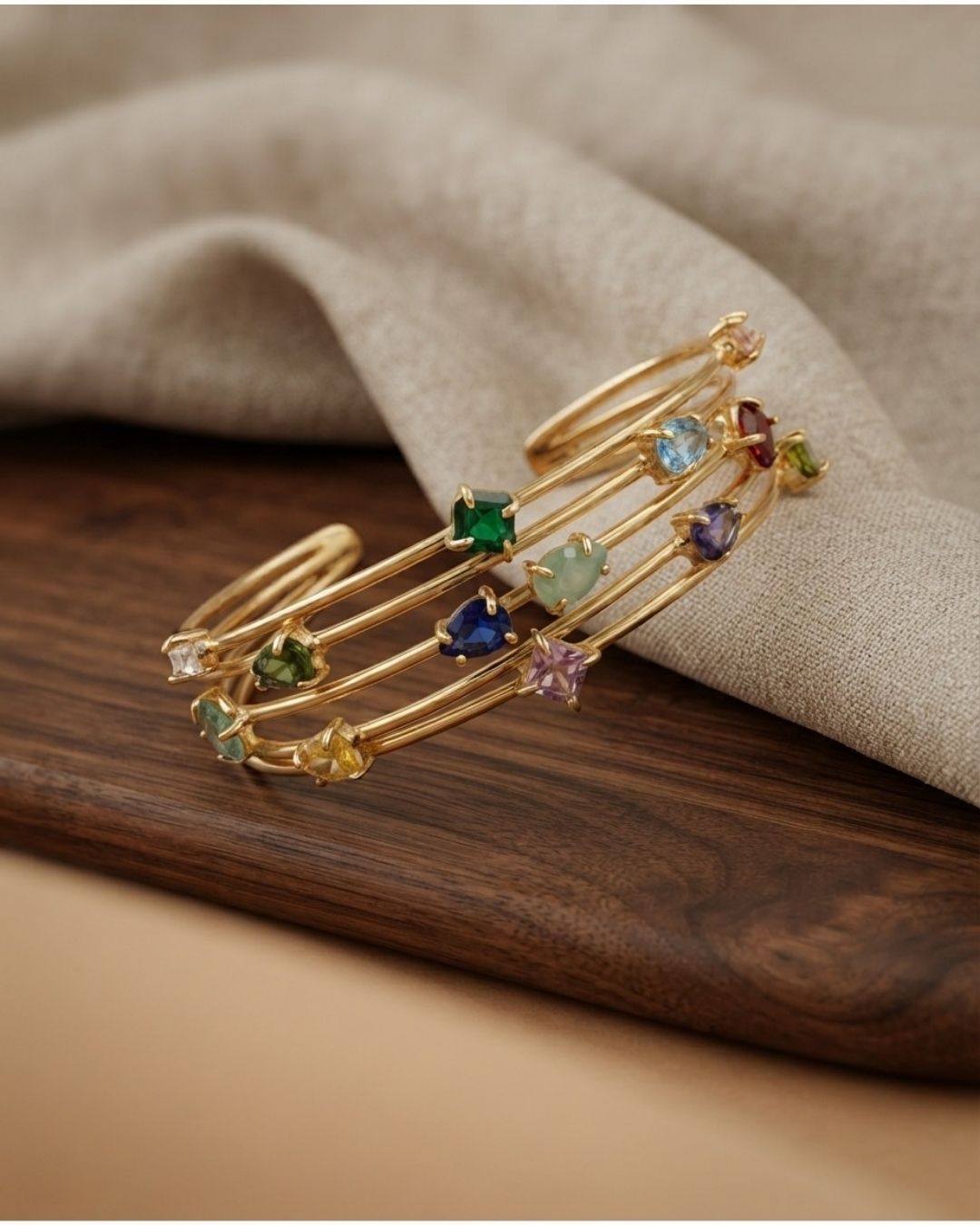 Multicolour Layered Cuff Bracelet for Women