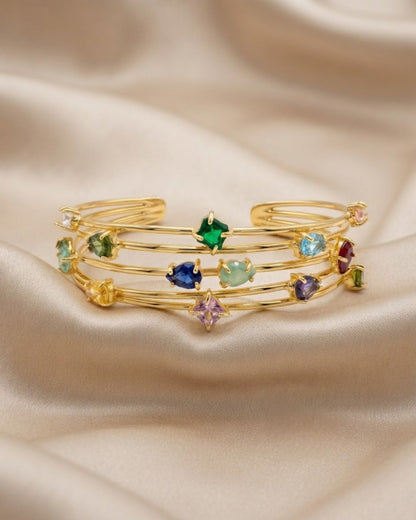 Multicolour Layered Cuff Bracelet for Women