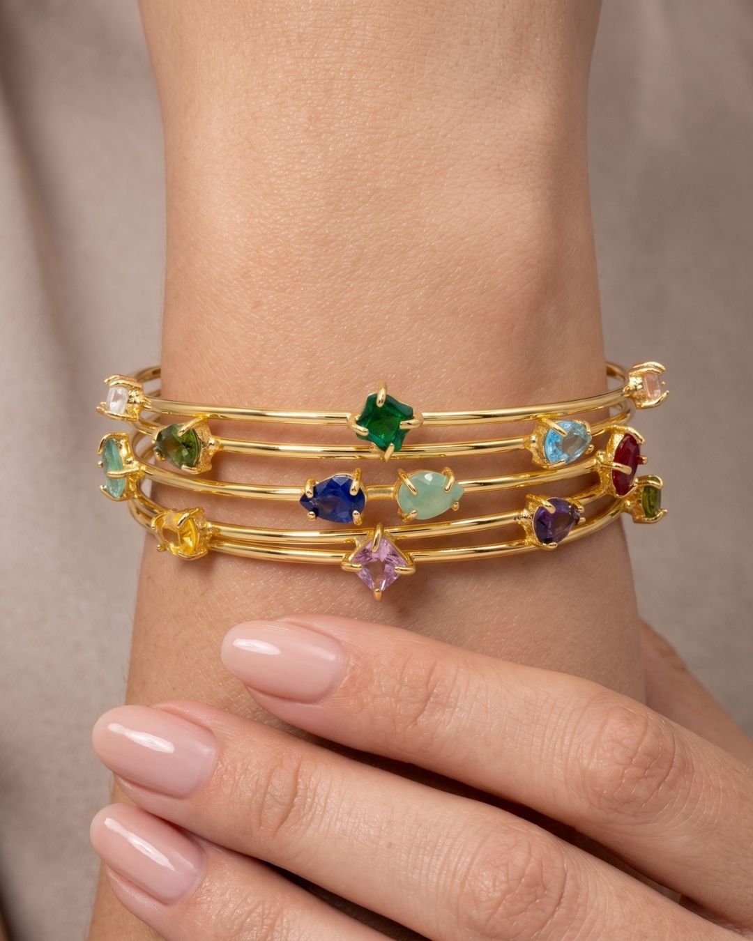 Multicolour Layered Cuff Bracelet for Women