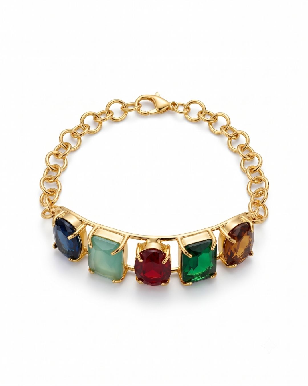 Multicolour Stone Statement Bracelet for Women