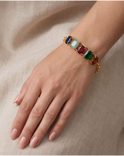 Multicolour Stone Statement Bracelet for Women