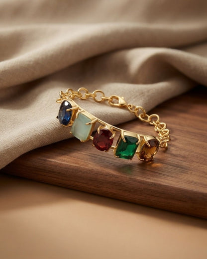 Multicolour Stone Statement Bracelet for Women