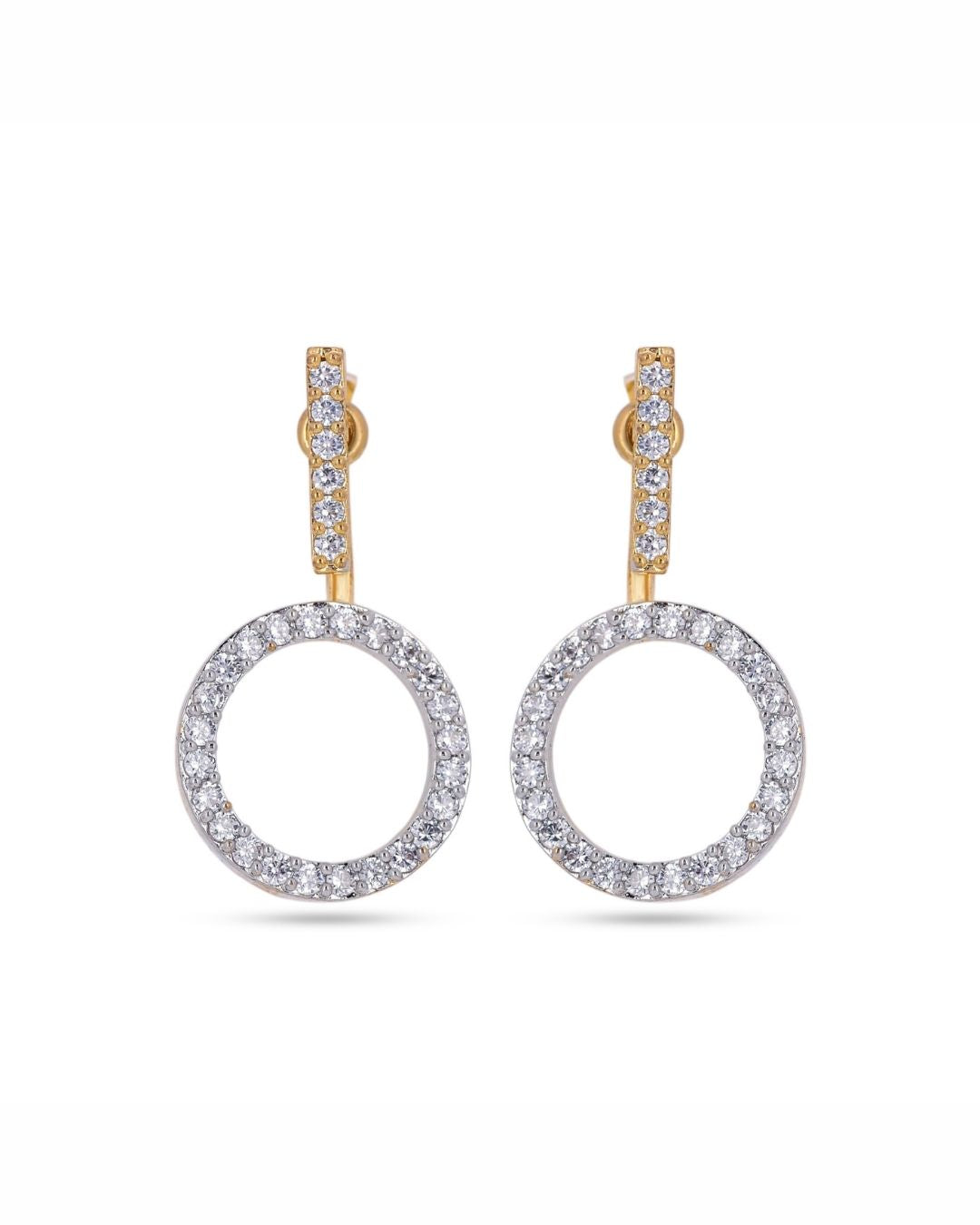Minimal Open Circle American Diamond Stud Earrings for Women