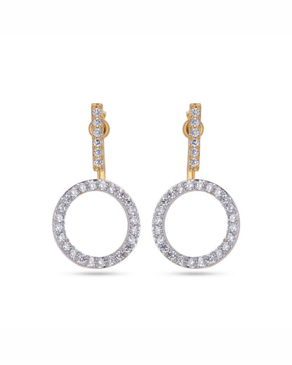 Minimal Open Circle American Diamond Stud Earrings for Women