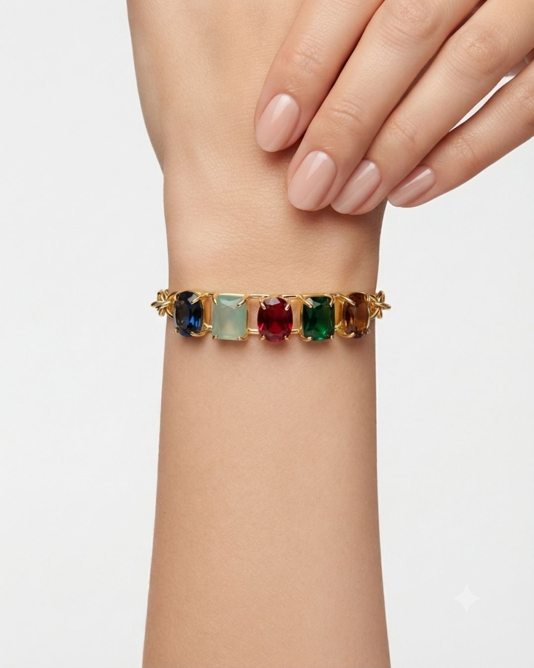 Multicolour Stone Statement Bracelet for Women