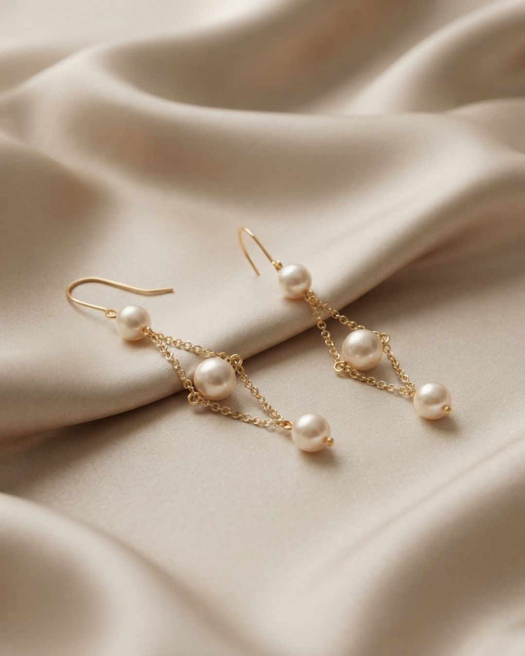 Anti Tarnish Handmade Diamond Frame Pearl Earrings for Women