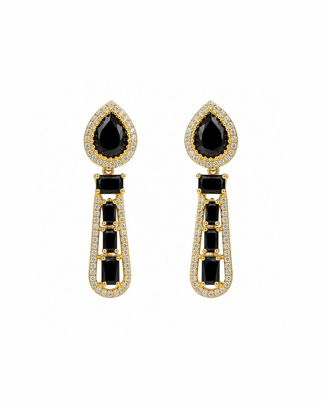Black Monalisa Karting Statement Necklace Set
