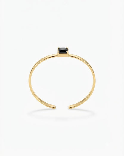 Black Rectangular Stone Bracelet for Women